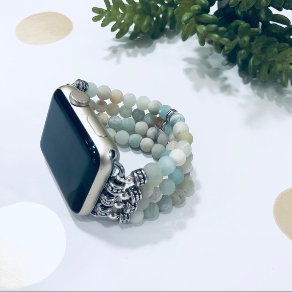 {HELENA} Apple Watch Band boho beaded stone strap - Picture 4 of 8